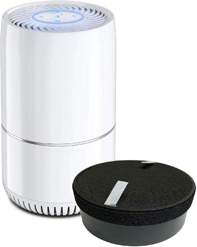 Nispira True HEPA H13 Air Filter Replacement Compatible with hOmeLabs Compact Air Purifier HME020248N 3 Stage Filtration with Night Light Office Bedroom, 3 Units