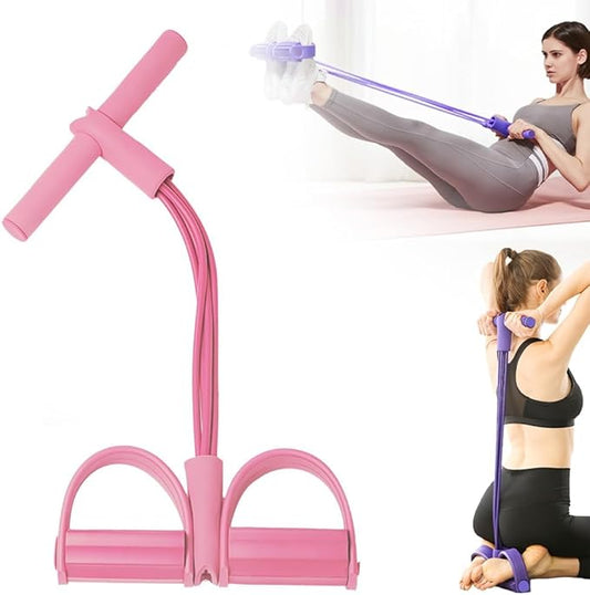 21 Fitness Resistance Bands-4 Tube Pedal Ankle Puller, Elastic Yoga Pedal Puller Resistance Band, Stretching Bands for Arm and Leg Workouts Abdomen, AB Training Auxiliary Device for Women Men-FlexoryFit