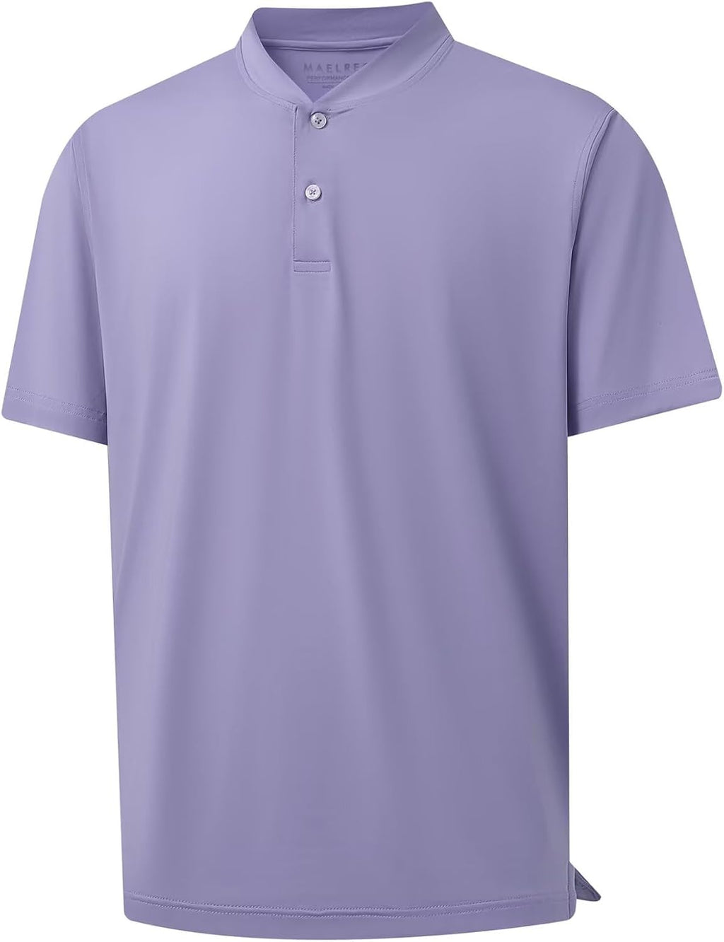 M MAELREG Collarless Golf Shirts for Men Dry Fit Moisture Wicking Performance Solid Casual Mens Henley Shirts Short Sleeve