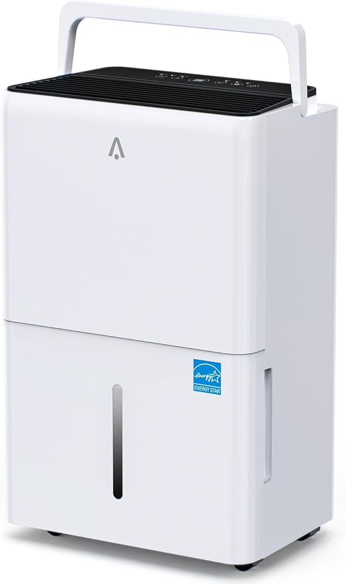 50-Pint Portable Efficient Dehumidifier for 4500 Sq.Ft – Compressor Unit with Smart Humidity Control, Adjustable Airflow & Timer, Ideal for Basements, Crawl Spaces, Garages & Large Rooms
