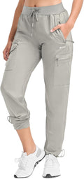 BVVU Women's Hiking Pants Lightweight Quick Dry Travel Outdoor Pants Waterproof Work Cargo Joggers with Zipper Pockets