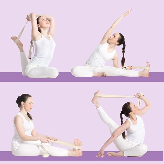 California Yoga Strap | Yoga Belt with Safe Adjustable D-Ring Buckle for Pilates | Stretching Strap | Exercise Bands | Physical Therapy | Improves Sitting Posture-FlexoryFit
