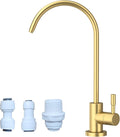 Kitchen Sink Faucet with Pull - Down Sprayer, 2 - Handle 3 - in - 1 Kitchen Sink Filter Faucet, Cold and Hot Mixer Drinking Water Faucet (Gold)