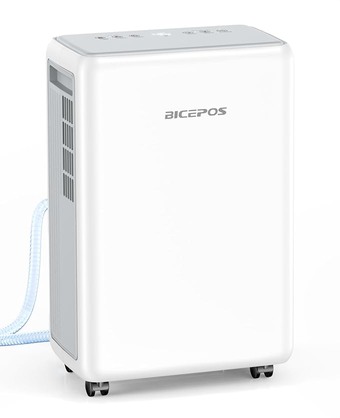2000 Sq.Ft Dehumidifier for Basement, 30 Pints Dehumidifiers for Home with Drain Hose, 0.52 Gal Water Tank, Intelligent Humidity Control, Auto Shut Off, For Large Rooms and Home