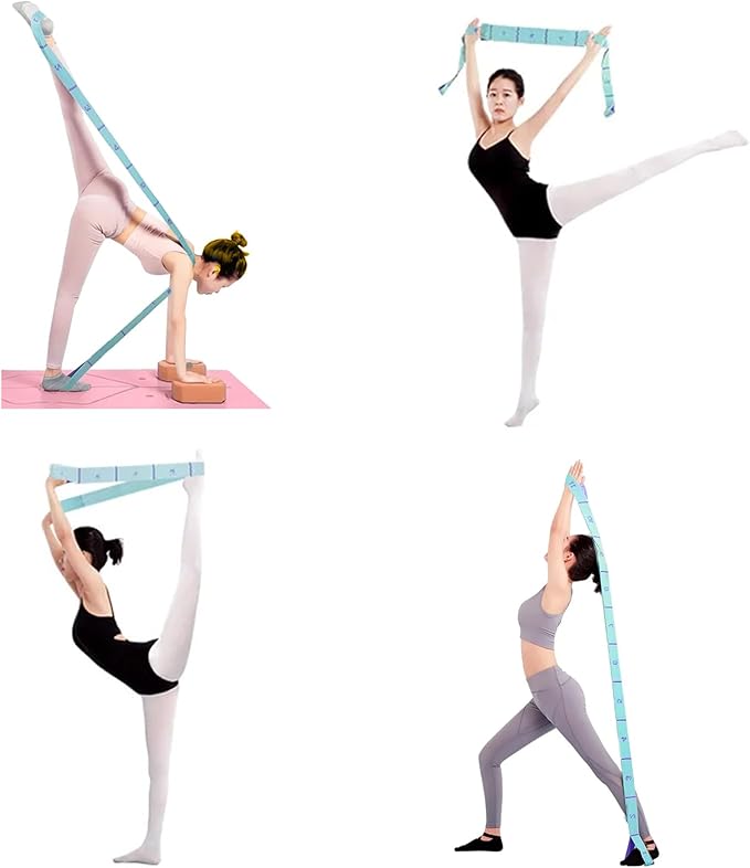 Stretch Straps, Elastic Yoga Stretching Strap with Adjustable 11 Loops, Fitness Leg Stretch Band for Physical Therapy Dance Yoga Ballet Pilates Gymnastics Exercise Flexible Pilates Stretch Band-FlexoryFit