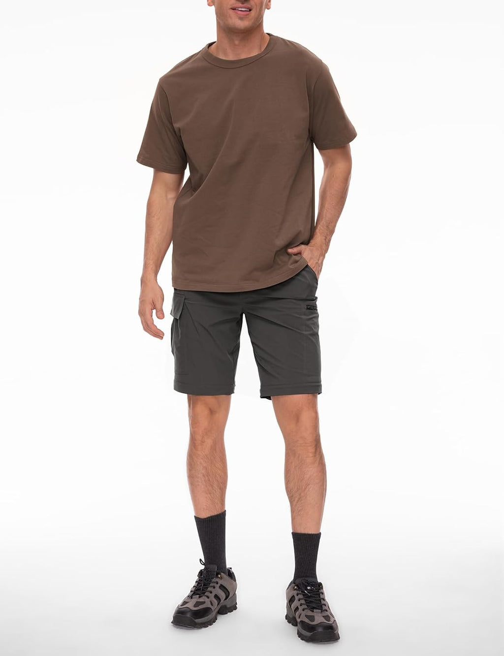 Wespornow Men's-Convertible-Hiking-Pants Quick Dry Lightweight Zip Off Breathable Cargo Pants for Outdoor, Fishing, Safari