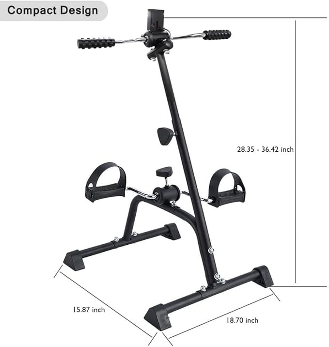 Pedal Exerciser Bike Hand Arm Leg and Knee Peddler Adjustable Fitness Equipment for Seniors, Elderly Home Pedal Exercise Bike for Total Body, with Gift Box & Monitor-FlexoryFit