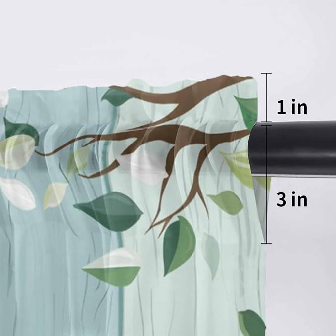 Easter Sheer Valances for Windows 54"x18", Light Filtering Kitchen Curtains - Image 7