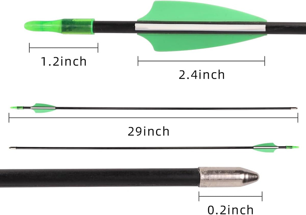 LWANO 28" Fiberglass Arrows - Archery Practice Target Arrows with Blunt Tips Durable Shaft for Youth Kids Children Beginners on Recurve&Long Bows(Pack of 12)