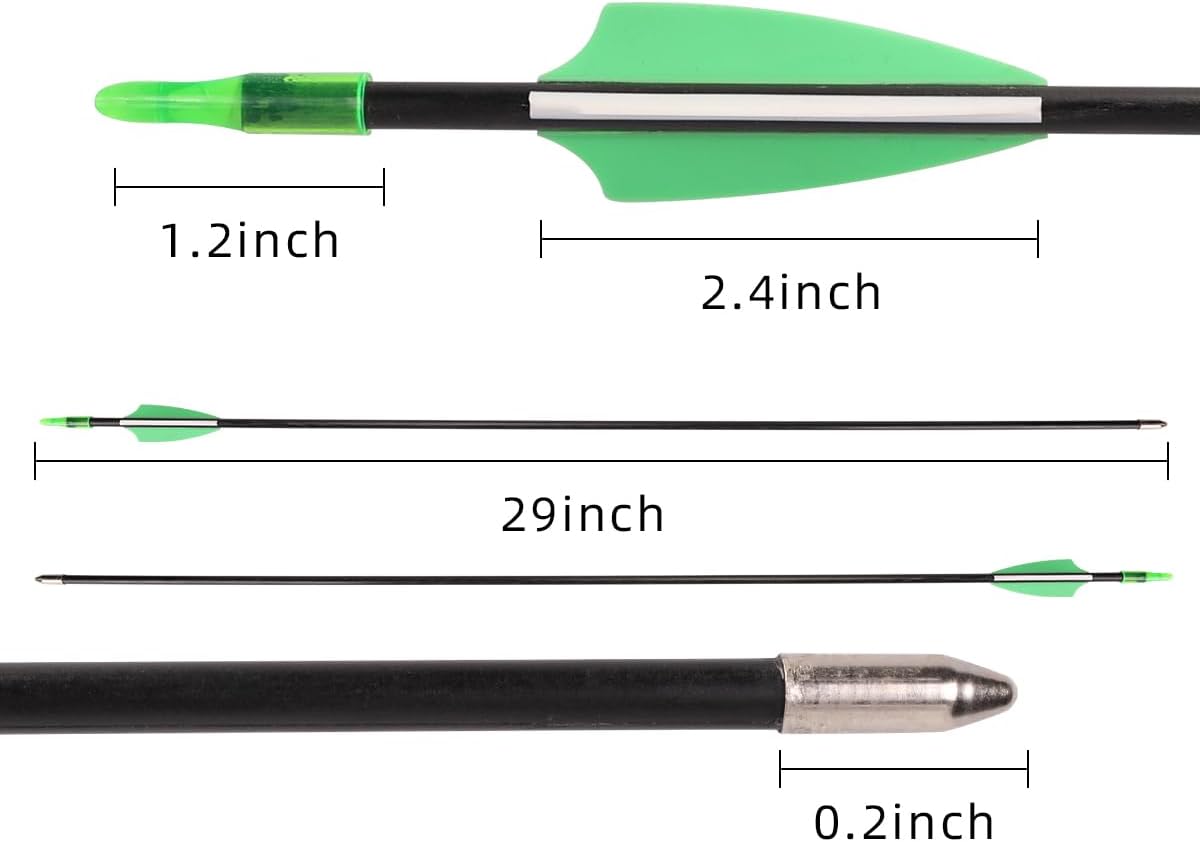 LWANO 28" Fiberglass Arrows - Archery Practice Target Arrows with Blunt Tips Durable Shaft for Youth Kids Children Beginners on Recurve&Long Bows(Pack of 12)