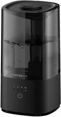 Humidifiers for Bedroom, 2.0L Cool Mist Humidifier for Home Plant and Baby Nursery, Quiet Ultrasonic Humidifier with 360° Nozzle, Auto Shut-Off, Filterless, Black