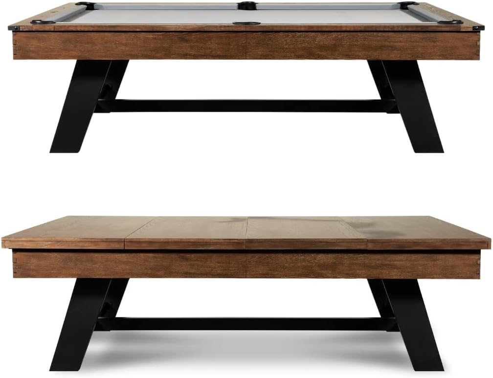 Nixon Billiards - Hunter Slate Billiard Pool Table(Metal Leg) - Brushed Walnut - 7 FT and 8 FT - White Glove Installation