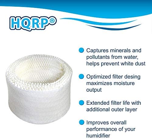 HQRP 2-Pack WF2 Humidifier Wick Filter for Vicks VEV320, VEV400, V3100, V3500, V3600, V3700, V3800, V3900, V3500N, V3850, V750, Kaz 3020 KAZ3020 Humidifiers