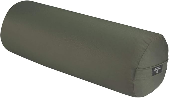 Hugger Mugger Round Yoga Bolster - Firm Round Shape, Higher Profile, Great Under Knees, Soft Support, Handmade in The USA-FlexoryFit