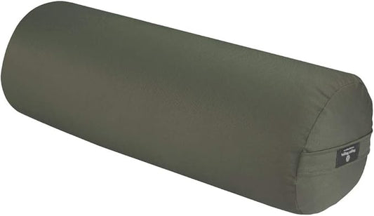 Hugger Mugger Round Yoga Bolster - Firm Round Shape, Higher Profile, Great Under Knees, Soft Support, Handmade in The USA-FlexoryFit