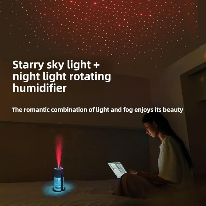 Bedroom Top Fill Humidifier, Silent, 280 ml Operates up to 4-8 hours Silent Cool Mist Air Humidifier, Two Modes, For Home, Car