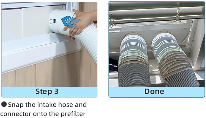 Washable Hose Pre-Filter for Portable Air Conditioner, 5’’ Diamiter 1 Pack White