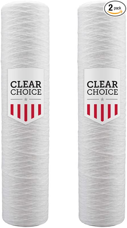 Clear Choice Sediment Filter Cartridge 20in X 4.50in Replacement for Pentek 355213-45 WP1BB97P, 2-Pk