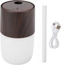 Portable Mist Humidifier, 300ml Capacity Personal Air Humidifier with Timing Function, Jellyfish Shaped Spray Mist, Mobile Using Office Humidifier with Colorful Night Light for Cars,(Dark Wood Color)
