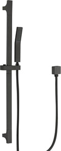 Matte Black Hand Shower with Slide Bar High Pressure Square Shower Head with Handheld Spray 29" Shower Slide Bar Adjustable Height