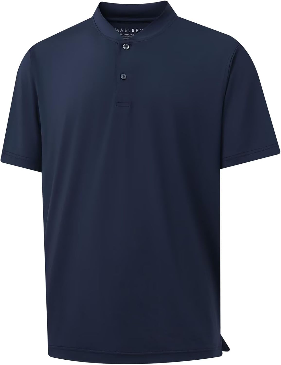 M MAELREG Collarless Golf Shirts for Men Dry Fit Moisture Wicking Performance Solid Casual Mens Henley Shirts Short Sleeve