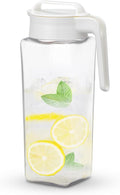Lustroware TwistServe Airtight Pitcher - 2.1L (70oz), Heat Resistant, BPA-Free SAN Plastic, Screw-On Lid, Space-Saving, Made in Japan - White