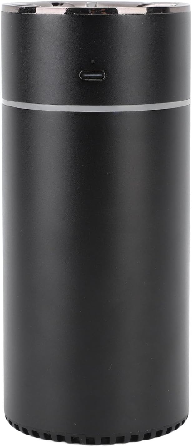 Portable Dual Spray Aromatherapy Diffuser and Humidifier with 300ml Water Tank for Smart Car Air Freshening (Black)