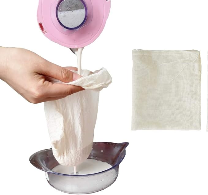 Cheesecloth Bags for Straining,Reusable Cold Brew Coffee Cheese Cloths Strainer,Large Nut Milk Tea Juice Bag,100% Natural Cotton Fine Mesh Filter Bags(Large,4 Pack)
