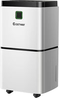 COSTWAY Dehumidifier for Large Room & Basements, 1500 Sq. Ft Portable 30 Pints Dehumidifier with 3 Color LED Light, 3 Modes, 2 Speeds, 12H Timer, Auto or Manual Drainage