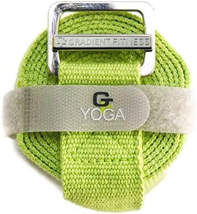 Gradient Fitness Yoga Strap, Friction-Less Easy-Feed Buckle, Super Soft Cotton/Polyester Blend Webbing, Free eGuide. (8 Feet)-FlexoryFit