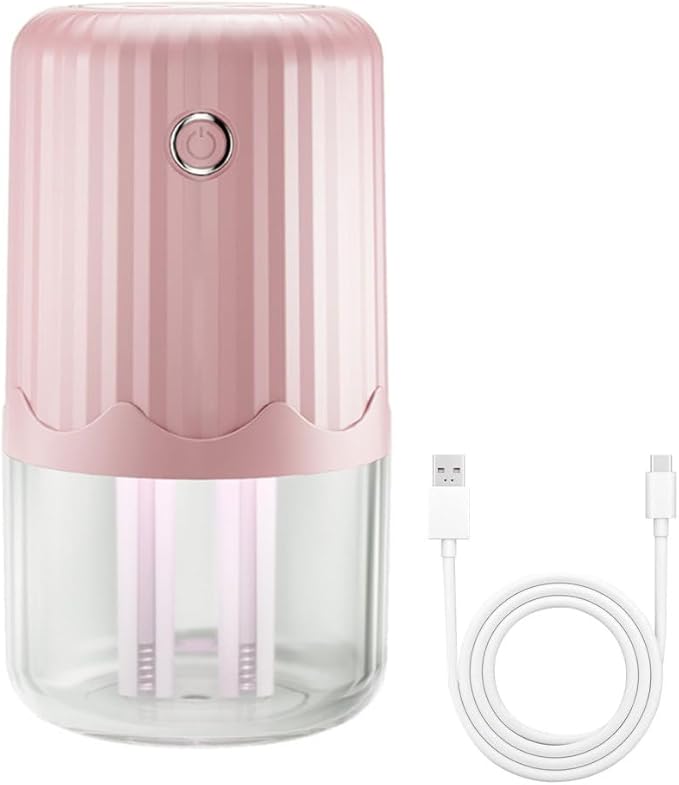 Mini Humidifier with Night Light, 400ML Dual Channels Mist Humidifier, Auto Shut Off USB Desktop Humidifier for Bedroom Office Car