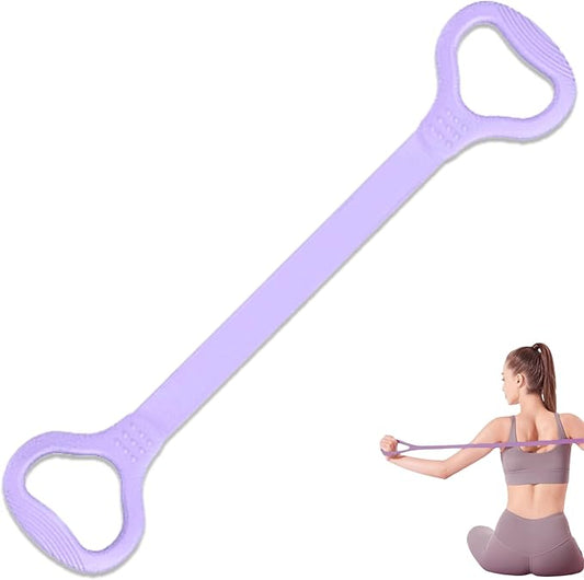 LEZER Figure 8 Resistance Band, Fitness Elastic Rope, Execrise Workout for Arm, Back, Chest and Shoulder, Yoga, Pilates, Stretching, Physical Therapy Equipment-FlexoryFit