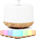 500ml Premium Essential Oil Diffuser,Quiet 4-in-1 Ultrasonic Aromatherapy Humidifier,7 Color LED Lights,with Adjustable Automatic Timer Off Function and Spray Mode. (Light Woodgrain)