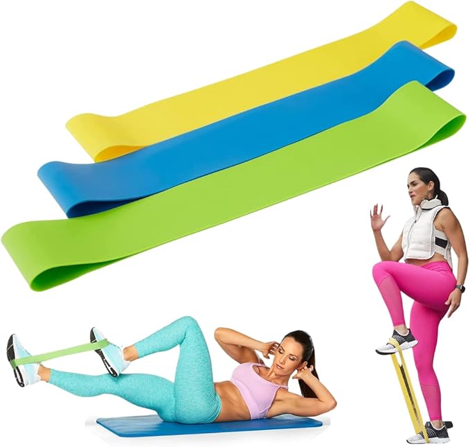 Beachbody Resistance Bands for Booty and Thigh Workouts, Unisex Strength Workout Exercise Loops for Women & Men, Light, Medium & Heavy Resistance Levels, 12 Inch, 3 Pack-FlexoryFit