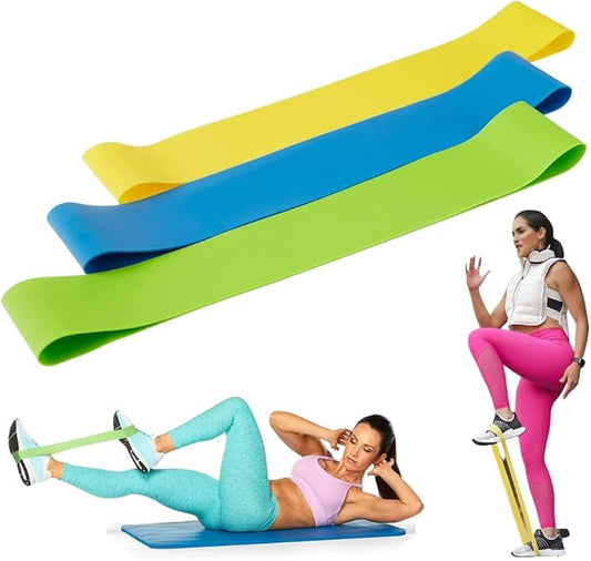 Beachbody Resistance Bands for Booty and Thigh Workouts, Unisex Strength Workout Exercise Loops for Women & Men, Light, Medium & Heavy Resistance Levels, 12 Inch, 3 Pack-FlexoryFit