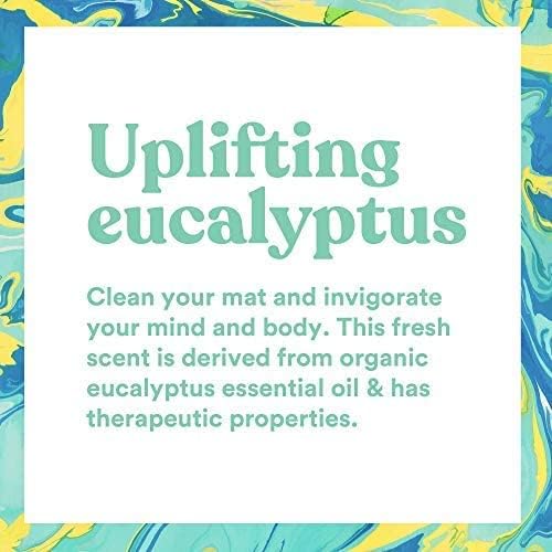 ASUTRA Yoga Mat Cleaner Spray (Uplifting Eucalyptus), 4 fl oz - No Slippery Residue, Organic Essential Oils, Deep-Cleansing for Fitness Gear & Gym Equipment, Microfiber Towel Included-FlexoryFit
