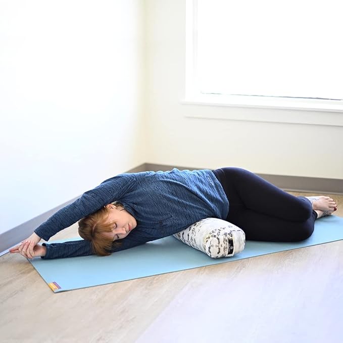 Hugger Mugger Junior Yoga Bolster - Narrower Profile, Very Firm, Great for Smaller Yogis, Heart-Opening poses or Under the Knees, Handmade in USA-FlexoryFit