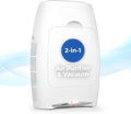 EyeVac Air 2-in-1 HEPA Air Purifier & Touchless Vacuum Automatic Dustpan - Ultra Fast & Powerful - Covers 600 Sq ft - Corded Canister Vacuum, Bagless, Automatic Sensors, 1000 Watt (White/White)
