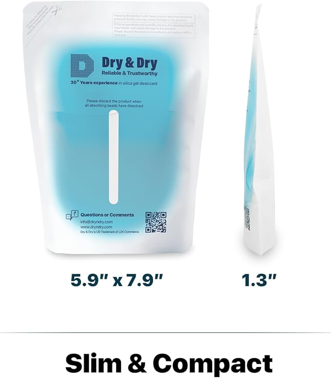 Dry & Dry 2 Packs Standing Moisture Absorbers to Control Excess Moisture for Basements, Closets, Bathrooms, Laundry Rooms - Moisture Absorbers Moisture Absorbers