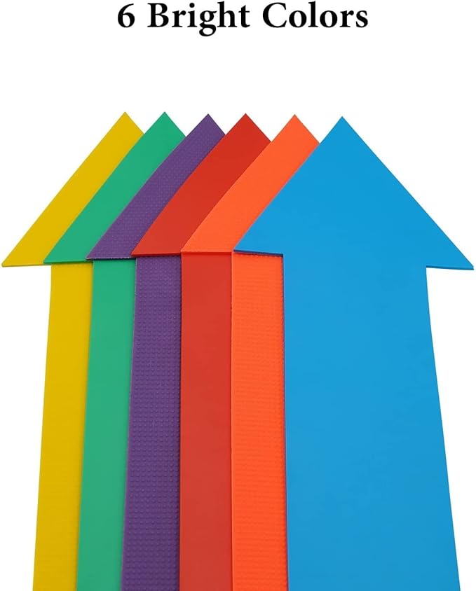 12pcs Colorful Star Arrow Spot Marker Non-Slip Directional Carpet Marker for Training Agility, Kids Classroom Activity, Gym, Sport, Home (Arrow)-FlexoryFit
