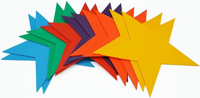 12pcs Colorful Star Arrow Spot Marker Non-Slip Directional Carpet Marker for Training Agility, Kids Classroom Activity, Gym, Sport, Home (Star)-FlexoryFit