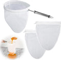 WMKGG Ultra Fine Mesh Strainer Bags,Cheese Cloth Bag for Straining, with Stainless Steel Handle Frame for Juices,Nut Milk,Fresh Cheese,Yogurt (Large Size)(9.15"Wx13.6"D)