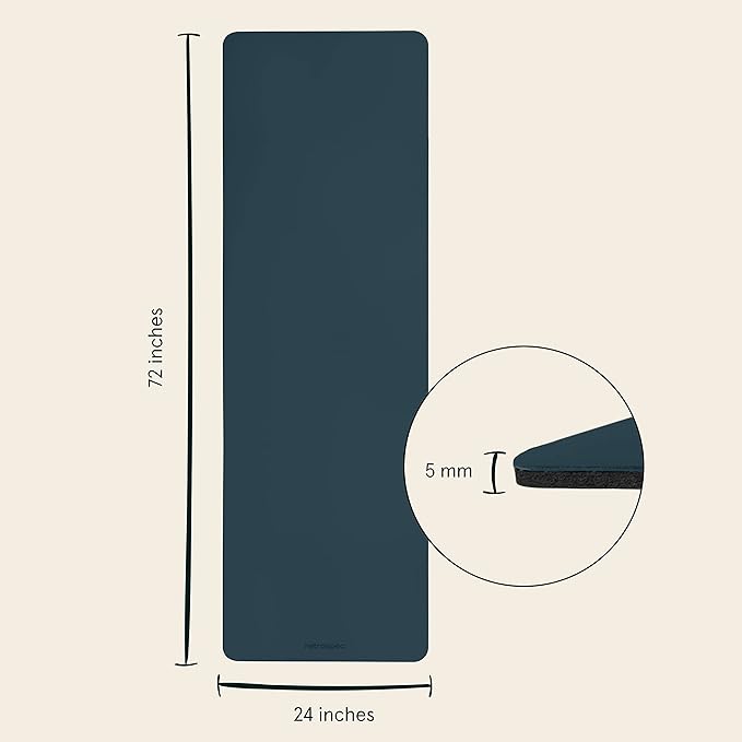 Retrospec Laguna 5mm Yoga Mat - Fitness Mat for Women, Men & Children, Slip-Resistant and Moisture Absorbing Exercise Mat for Home, Pilates, Yoga and Floor Workouts-FlexoryFit