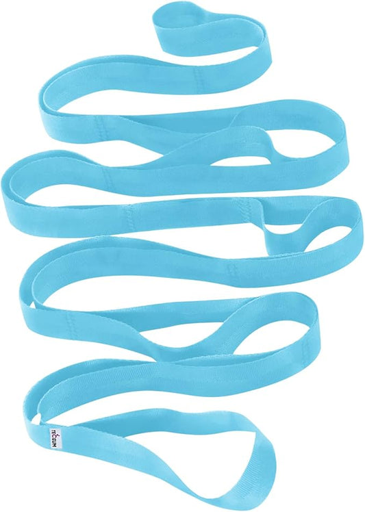 TECEUM Stretching Strap for Yoga & Physical Therapy – 10 Loops – Non-Elastic Leg Stretch Straps for Stretching, Exercising, Pilates, Post-Injury Rehabilitation for All Levels – Men & Women-FlexoryFit