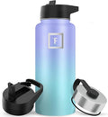 IRON °FLASK Camping & Hiking Hydration Flask with 3 Lids - Stainless Steel, Double Walled & Vacuum Insulated Water Bottle - Leak Proof & BPA Free 32 Oz