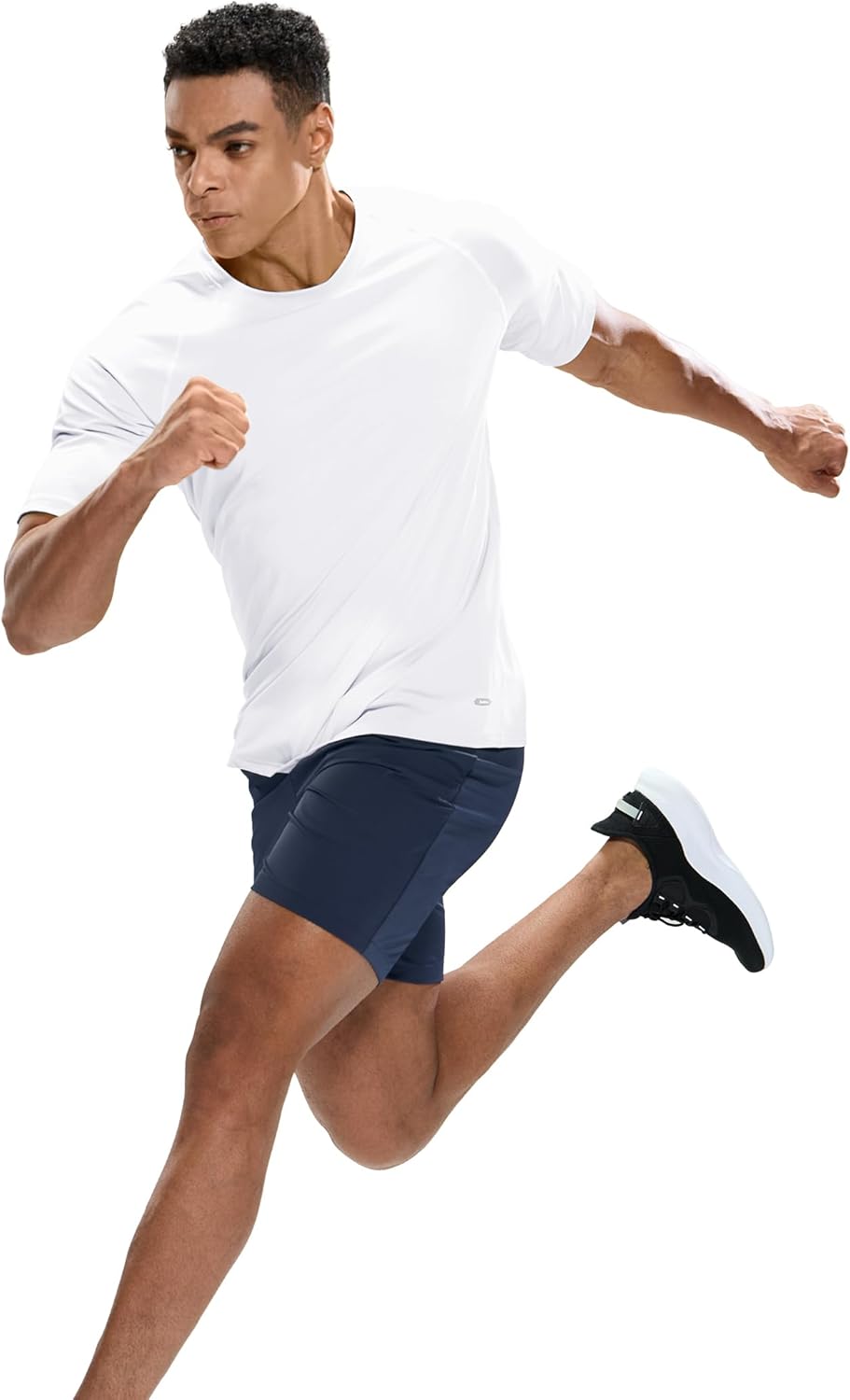 MIER Men's Dry Fit Workout T-Shirts Athletic Running Tee Short Sleeve Crew Neck Gym Tops, Polyester, Moisture Wicking