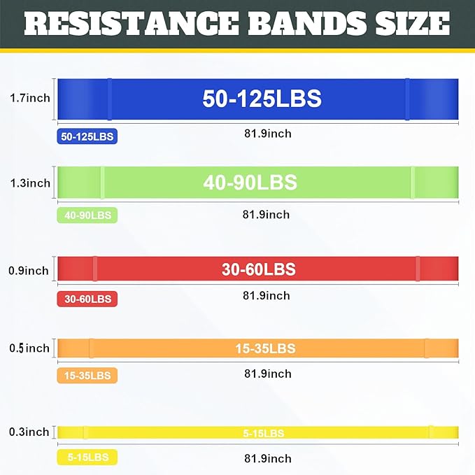 Exercise Bands Resistance Bands for Working Out,Pull Up Bands Set,at Home Workout Equipment,Workout Bands for Men and Women,Stretch Bands for Exercise-FlexoryFit