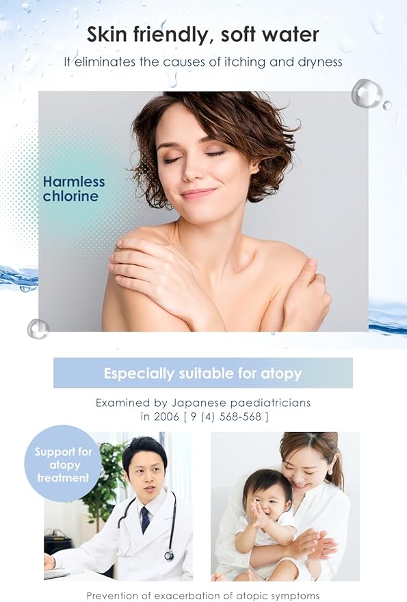【Made in Japan and innovative technology】 IONAC shower head with filter, water softener shower, spa at home, suitable for atopy, water-saving shower head (Basic)