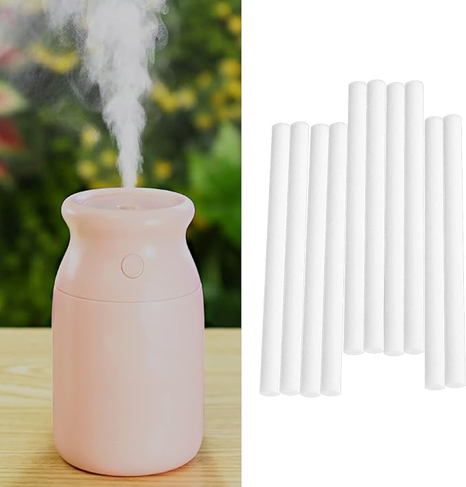 Filter Cotton Sticks, 10Pcs Mini Portable Humidifier Diffuser Cotton Sticks Filter Replacement USB Humidifier Replacement Sponges Refill Stick