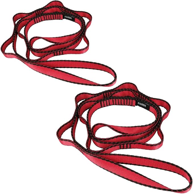 FOSER 2pcs Daisy Chains, Yoga Hammock Extension Strap, Adjustable Nylon Strap Fitness Pilates and Exercise Extend Strap-FlexoryFit